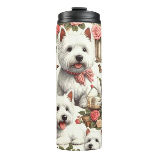 Schattigee West Highland White Terrier naadloos Thermosbeker (Voorkant)