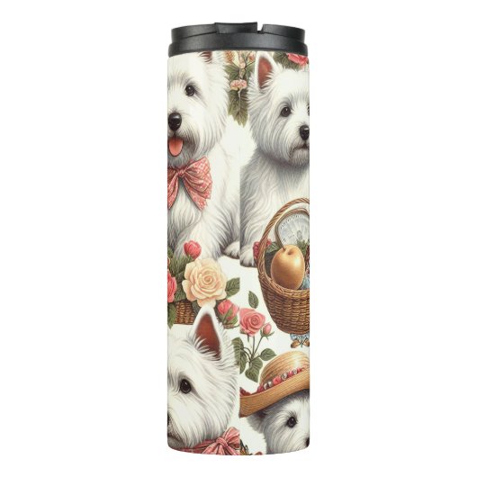 Schattigee West Highland White Terrier naadloos Thermosbeker (Achterkant)