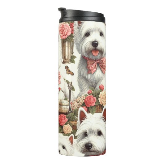 Schattigee West Highland White Terrier naadloos Thermosbeker (Geroteerd rechts)
