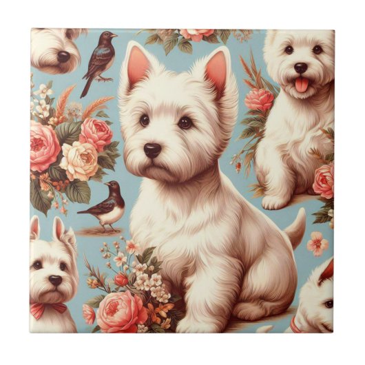 Schattigee West Highland White Terrier Tegeltje (Voorkant)