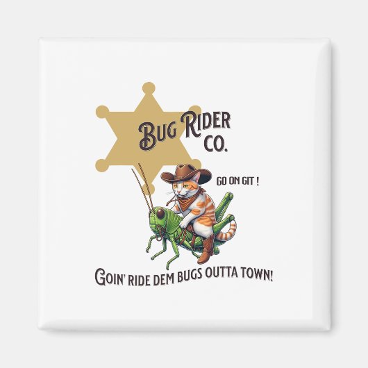 Schattigee Westerne Cowboy Cat Tab Magneet (Voorkant)