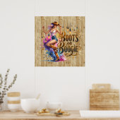 Schattigee Westerne Cowgirl boogie laarzen Poster (Keuken)