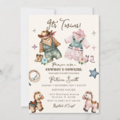 Schattigee Westerne Cowgirl en Cowboy Twin Baby sh Kaart (Voorkant)