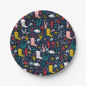 Schattigee Westerne Cowgirl Paper Borden Papieren Bordje (Voorkant)