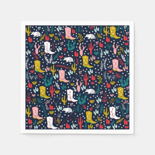 Schattigee Westerne cowgirl papieren servetten (Voorkant)