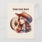 Schattigee Westerne Cowgirl voeg bericht toe Briefkaart (Voorkant)