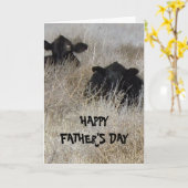 Schattigee Westerne Happy Vaderdag Koe Kalveren Kaart (Gele Bloem)