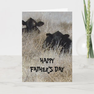 Schattigee Westerne Happy Vaderdag Koe Kalveren Kaart