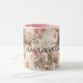 Schattigee Westerne Highland Koeien Rustieke Roze  Mok (Midden)