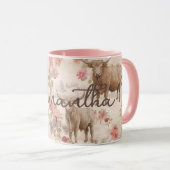 Schattigee Westerne Highland Koeien Rustieke Roze  Mok (Voorkant rechts)