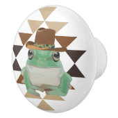 Schattigee Westerne kikker met cowboy Pet Keramische Knop (Rechts)