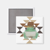 Schattigee Westerne kikker met cowboy Pet Magneet (Voorkant / Achterkant)