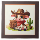 Schattigee Westerne koe liefhebbers Tegeltje (Voorkant)
