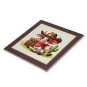 Schattigee Westerne koe liefhebbers Tegeltje (Zijkant)