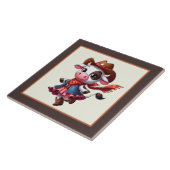 Schattigee Westerne koe liefhebbers Tegeltje (Zijkant)