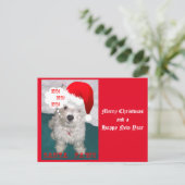 Schattigee Westie als Santa Paws Feestdagenkaart (Staand voorkant)