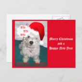 Schattigee Westie als Santa Paws Feestdagenkaart (Voorkant / Achterkant)