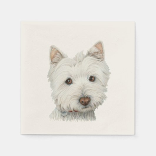 Schattigee Westie Dog Art Cocktail servet (Voorkant)