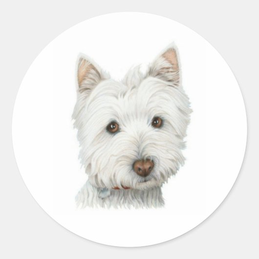 Schattigee Westie Dog sticker (Voorkant)