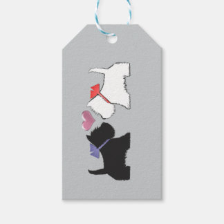 Schattigee Westie en Scotty Dogs Art Gift Label Cadeaulabel