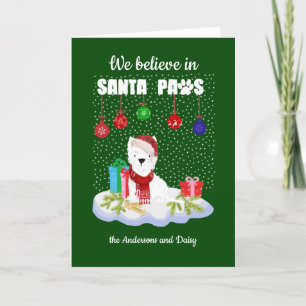 Schattigee Westie Geloven In Santa Paws Kerst Feestdagen Kaart