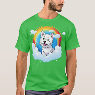 Schattigee Westie Rainbow Cloud West Highland Terr T-shirt