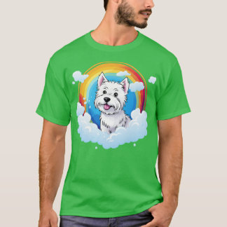 Schattigee Westie Rainbow Cloud West Highland Terr T-shirt