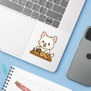 Schattigee Westie White Terrier Hond die schaken s Sticker