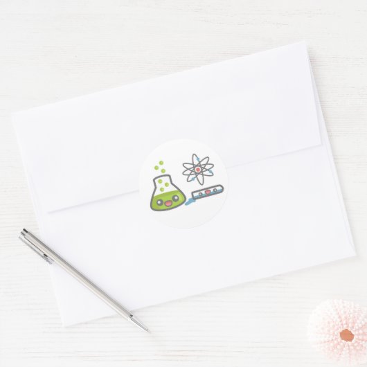 Schattigee wetenschapsuitrusting ronde sticker (Envelop)