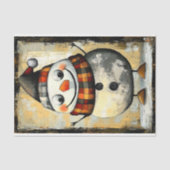 Schattigee Whacky Rustic Whimsical Snowman BA3 Dec Tissuepapier (Voorkant)