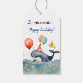 Schattigee Whale Boys Verjaardag Cadeaulabel (Voorkant)