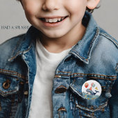 Schattigee Whale Boys Verjaardag Ronde Button 3,2 Cm