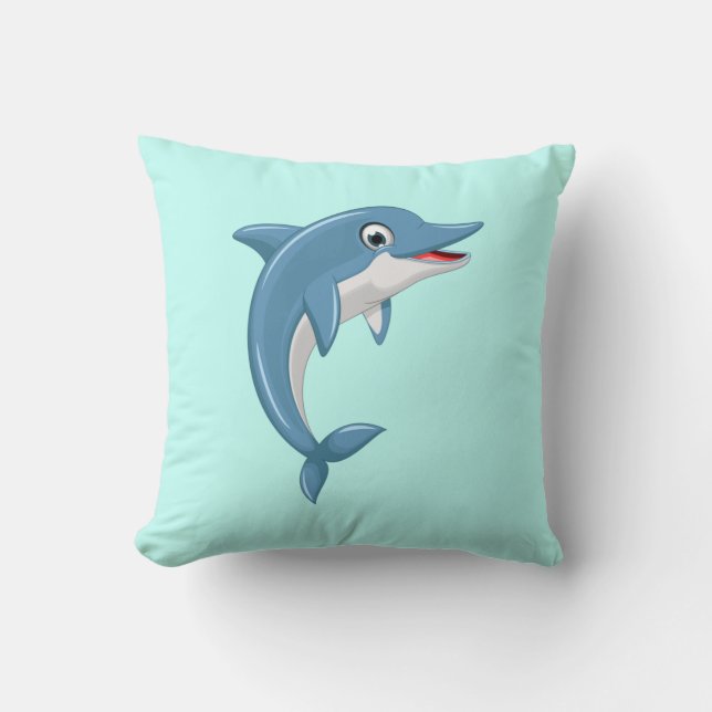 Schattigee Whale Cartoon Kunstwerk Kussen (Voorkant)