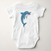 Schattigee Whale Cartoon Kunstwerk Romper (Achterkant)