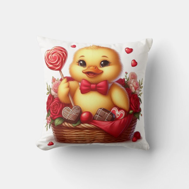 Schattigee/Whimisical Valentijnsdag eend Kussen (Voorkant)