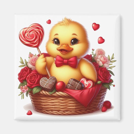 Schattigee/Whimisical Valentijnsdag eend Magneet (Voorkant)
