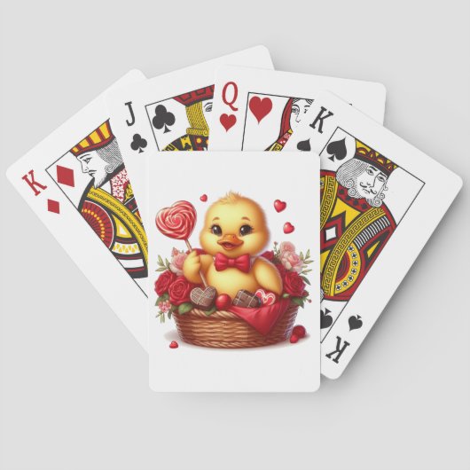 Schattigee/Whimisical Valentijnsdag eend Pokerkaarten (Achterkant)