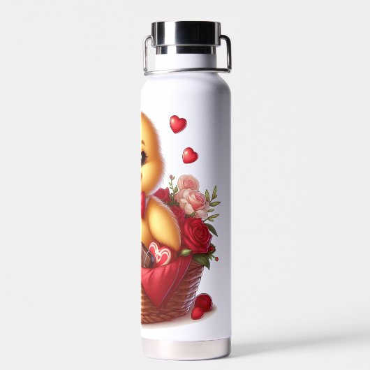 Schattigee/Whimisical Valentijnsdag eend Waterfles (Achterkant)