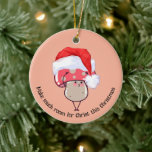 Schattigee Whimsical Christmas Santa Mushroom Keramisch Ornament<br><div class="desc">Schattige Whimsical Christmas Santa Mushroom Keramisch Ornament met  TEKST die luidt 'Maak veel ruimte voor Christus deze kerst'. Deze tekst kan worden gepersonaliseerd met jouw namen of andere tekst. Het ontwerp show een paddenstoel met een kerstmuts met een kleurrijke achtergrond. Coördinerende geschenken beschikbaar.</div>