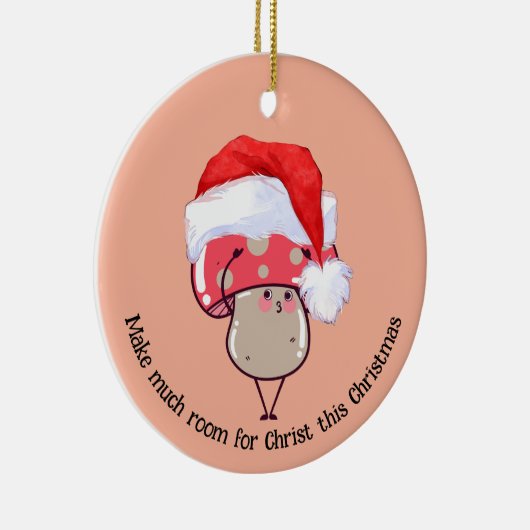 Schattigee Whimsical Christmas Santa Mushroom Keramisch Ornament (Rechts)