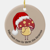 Schattigee Whimsical Christmas Santa Mushroom Keramisch Ornament (Achterkant)