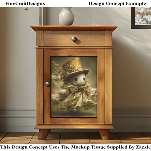 Schattigee Whimsical Ghost  Lijst DU3R Decoupage Tissuepapier