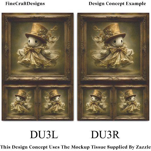 Schattigee Whimsical Ghost  Lijst DU3R Decoupage Tissuepapier