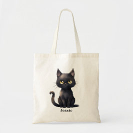 Schattigee Whimsical Halloween Black Cat gepersona Tote Bag
