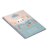 Schattigee Whimsical Seal Pup bij Zee Notitieboek (Rechterzijde)