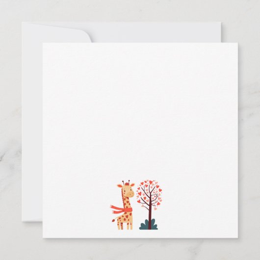 Schattigee Whimsical Valentijnse Giraffe met Heart (Achterkant)