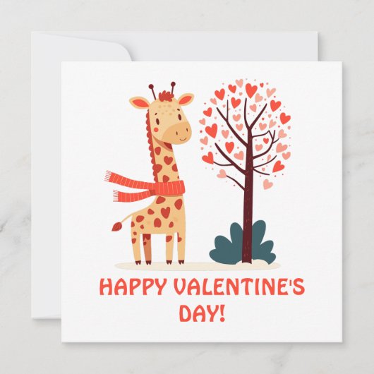 Schattigee Whimsical Valentijnse Giraffe met Heart (Voorkant)