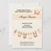 Schattigee Whimsy Baby shower kleding lijn uitnodi Kaart (Voorkant)