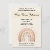 Schattigee Whimsy Baby shower Pastel Regenboog Inv Kaart (Voorkant)