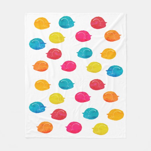 Schattigee Whimsy Modern Kleurrijke Slaap Katten W Fleece Deken (Voorkant)